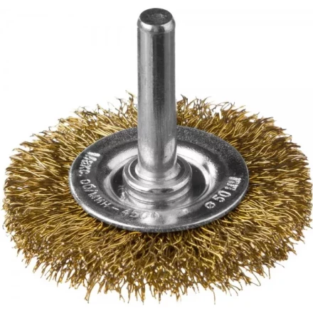 DEXX. Щетка дисковая для дрели, витая стальная латунированная проволока 0,3мм, 50мм 35110-050 купить в Кургане