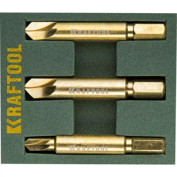 Набор экстракторов KRAFTOOL для выкручивания крепежа с износом граней шлица до 95%.PH1/PZ1,PH2/PZ2,PH3/PZ3,3 предмета 26770-H3 купить в Кургане