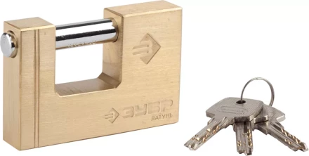 Замок ЗУБР &quot;ЭКСПЕРТ&quot; навесной, латунный корпус, П-образная форма, 90мм 37295-90 купить в Кургане