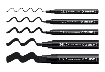 ЗУБР МК-800 черный, 2-8 мм клиновидный маркер-краска (06327-2) купить в Кургане