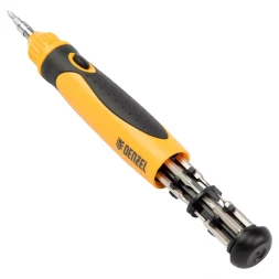 Отвертка реверсивная Denzel 7711609, механизм SmartPush mini 11 шт, CrMo