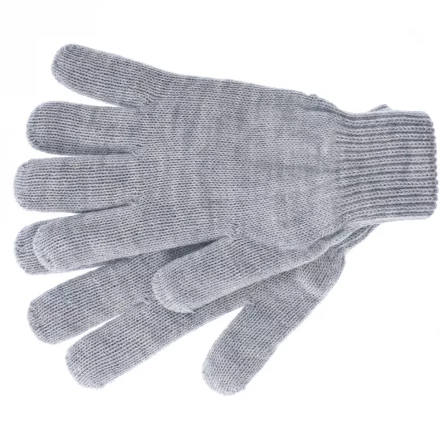 Перчатки трикотажные акрил цвет серая туча двойная манжета Сибртех Россия 68672 купить в Кургане