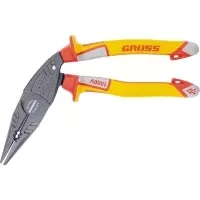 Длинногубцы с изогнутой головой комбинированные диэлектрические рукоятки до 1000 В 200 мм GROSS 17181 купить в Кургане