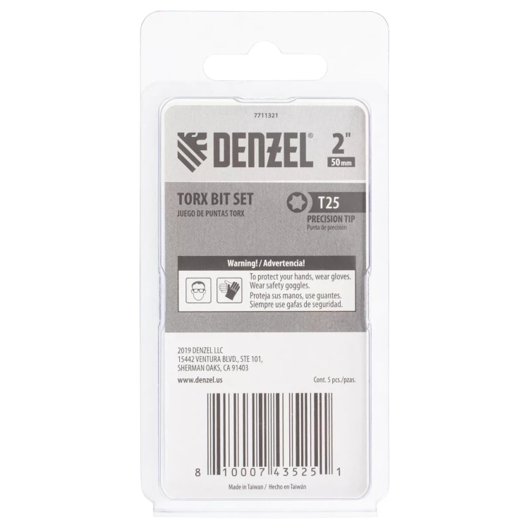 Бита T25x50, 5 шт. Denzel 7711321 купить в Кургане