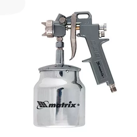 Пневматический краскопульт с нижним бачком V=0,75 л + сопла диаметром 1.2, 1.5 и 1.8 мм  MATRIX 57317 купить в Кургане