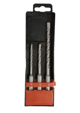 Набор буров по бетону 5х110 6х110 8х160 мм 3 шт в пластиковой коробке SDS PLUS MATRIX 71093 купить в Кургане