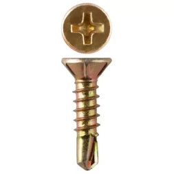 Саморезы ЗУБР "МАСТЕР" со сверлом для оконного профиля, жёлтопассивированные, 3.9x22мм, 600шт 4-300231-39-022