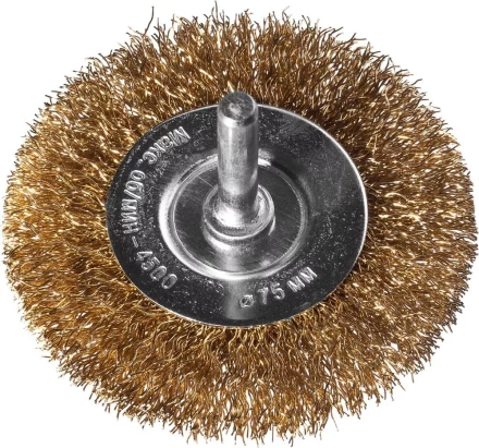 DEXX. Щетка дисковая для дрели, витая стальная латунированная проволока 0,3мм, 75мм 35110-075 купить в Кургане
