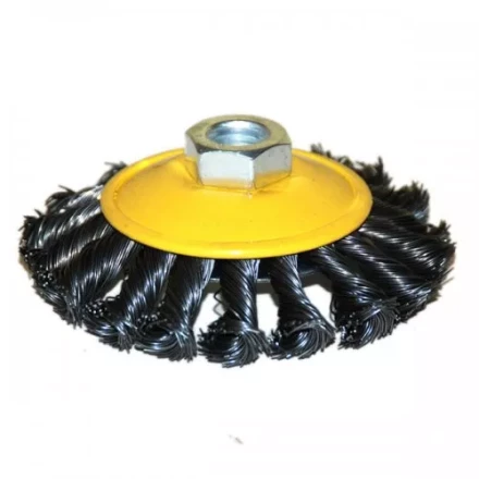 Щетка для УШМ М14/100 мм выгнутая сталь витая 51571 купить в Кургане