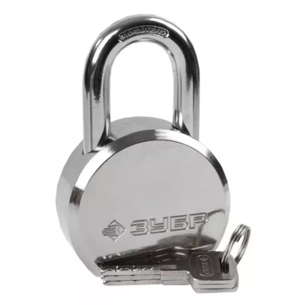 Замок ЗУБР &quot;ЭКСПЕРТ&quot; навесной, стальной корпус, закаленная дужка, 65мм 37271-65 купить в Кургане