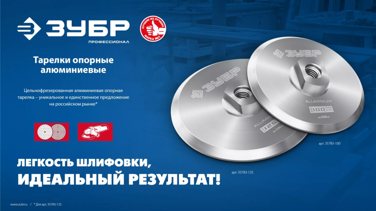 ЗУБР d 100 мм, М14, держатель алюминиевый для АГШК, ПРОФЕССИОНАЛ (35783-100) купить в Кургане