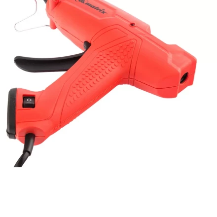 Клеевой пистолет, 11 мм, 40 (100) Вт, 18 г/мин, выключатель и индикатор напряжения Matrix 93007 купить в Кургане