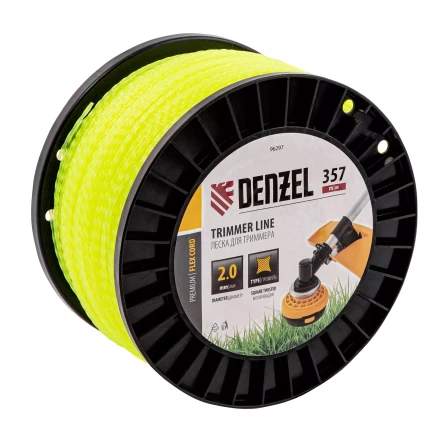 Леска для триммера витой квадрат, 2,0мм х 357м, на DIN катушке FLEX CORD// Denzel 96297 купить в Кургане