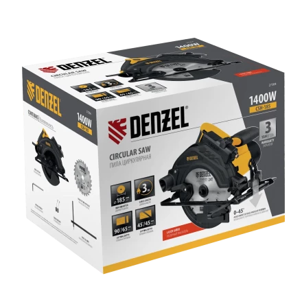 Пила циркулярная Denzel 27304 CSH-185, 1400 Вт, 185 мм купить в Кургане