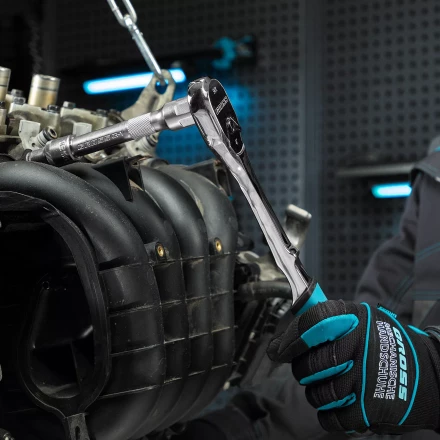 Ключ-трещотка 1/2&quot; Gross 14055, CrV, 90 зубьев, усиленный, хром купить в Кургане