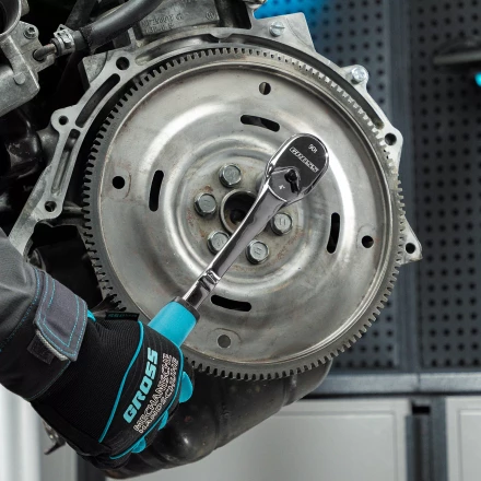 Ключ-трещотка 1/2&quot; Gross 14055, CrV, 90 зубьев, усиленный, хром купить в Кургане