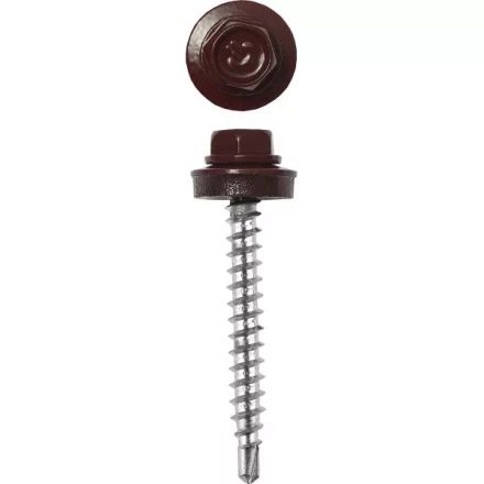 Саморезы ЗУБР окраш., RAL 8028 земел.-коричн., для крепл. кров. матер. к металл. констр., 5.5x19мм, 500шт 4-300315-55-019-8028 купить в Кургане