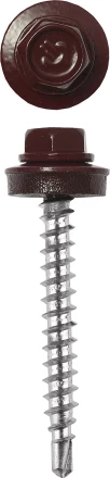 Саморезы ЗУБР окраш., RAL 8028 земел.-коричн., для крепл. кров. матер. к металл. констр., 5.5x19мм, 500шт 4-300315-55-019-8028 купить в Кургане