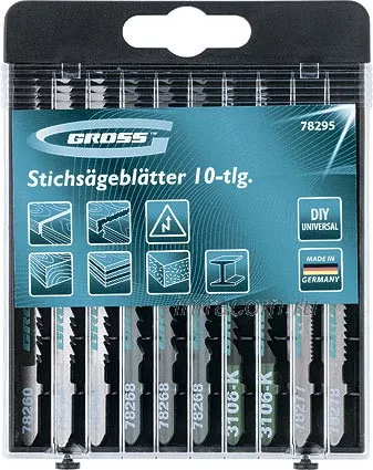 Набор полотен для электролобзика универсальный 10шт DIY пластиковый кейс GROSS 78295 купить в Кургане