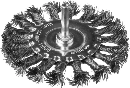 DEXX. Щетка дисковая для дрели, жгутированная стальная проволока 0,5мм, 100мм 35108-100 купить в Кургане