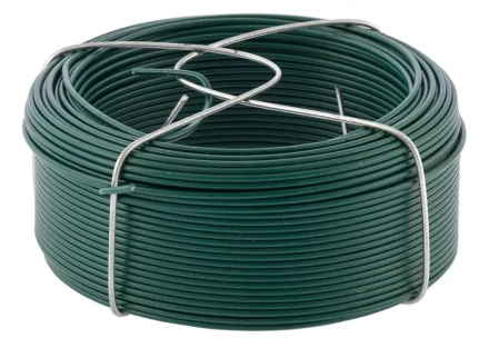 Проволока с ПВХ покрытием зеленая 1,5 мм длина 50 м Сибртех 47772 купить в Кургане