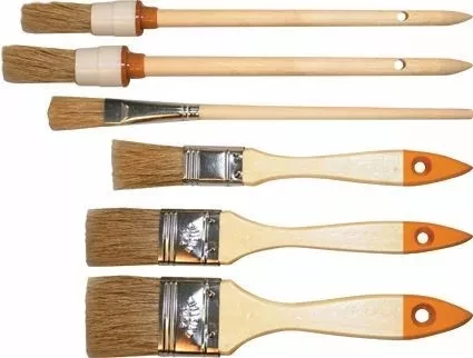 Набор кистей 6 шт.(плоские 3/4&quot; 1&quot; 1/5&quot; круглые №1,№2 №4.)  SPARTA 841145 купить в Кургане