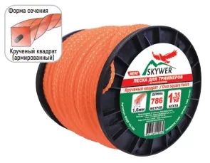 Леска для триммера DUO SQUARE TWIST (квадрат крученый армированный) 3,3мм Х 185м купить в Кургане