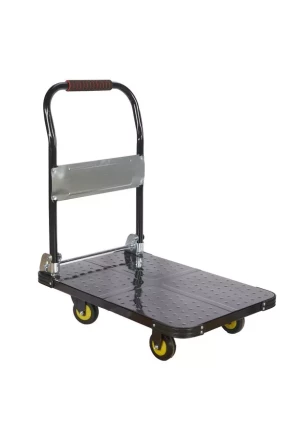 Тележка платформенная 600 кг TOR PH600 (800х500) со складной ручкой (пластиковые колеса 100 мм) 1024683 купить в Кургане