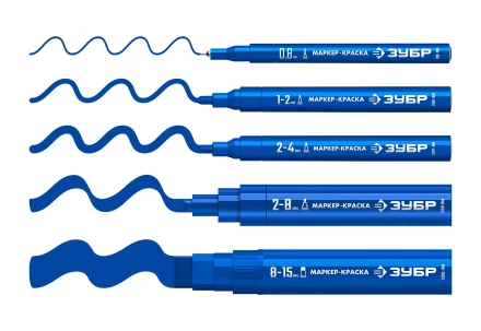 ЗУБР МК-800 синий, 2-8 мм клиновидный маркер-краска (06327-7) купить в Кургане