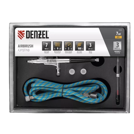 Аэрограф с верхним бачком AB1, 0.2/0.3/0.5 мм, 7 мл, 9 л/мин Denzel 57313 купить в Кургане