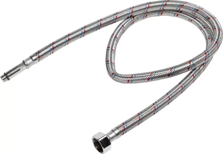 Подводка гибкая STAYER для воды, к смесителям, оплетка из нержавеющей стали, удлиненная, г/ш 1/2&quot;-1м 51017-100 купить в Кургане