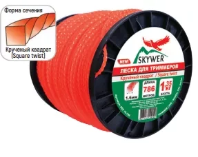 Леска для триммера SQUARE TWIST (квадрат крученый) катушка 1,6ММХ786М купить в Кургане