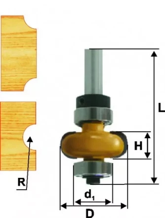 Фреза кромочная галтельная Ф254Х95 мм R48 мм хвостовик 8 мм 46391 купить в Кургане