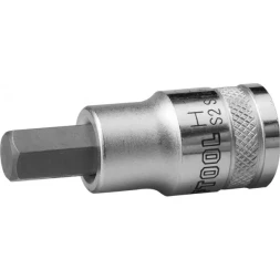 Торцовая бита-головка KRAFTOOL "INDUSTRIE QUALITAT", материал S2, HEX, сатинированная, 1/2", H10 27908-10_z01