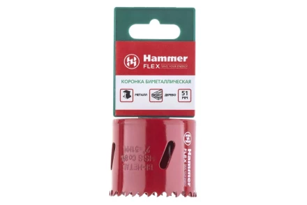 Коронка биметаллическая HAMMER Ф51х38мм 5/8&quot; BiMETALL (224-010) купить в Кургане