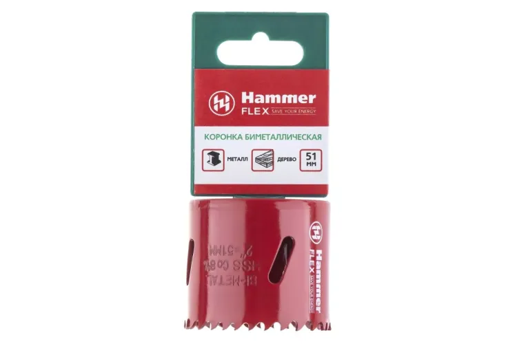 Коронка биметаллическая HAMMER Ф51х38мм 5/8" BiMETALL (224-010) купить в Кургане