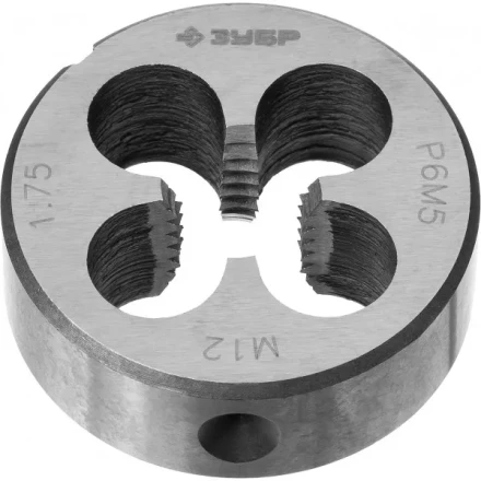 Плашка ЗУБР &quot;ЭКСПЕРТ&quot; круглая машинно-ручная для нарезания метрической резьбы, М12 x 1,75 4-28023-12-1.75 купить в Кургане