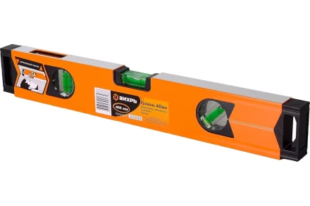 Уровень алюминиевый «Магнитный» 400мм 3 глазка фрезерованный Вихрь 73/11/4/17 купить в Кургане