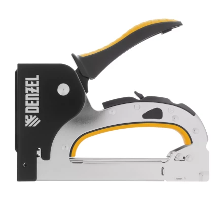 Степлер мебельный Denzel 40211, стальной корпус, быстрая загрузка, регул. силы удара, тип 53, 4-14 мм купить в Кургане