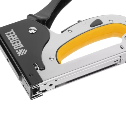 Степлер мебельный Denzel 40211, стальной корпус, быстрая загрузка, регул. силы удара, тип 53, 4-14 мм купить в Кургане