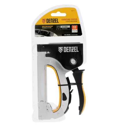 Степлер мебельный Denzel 40211, стальной корпус, быстрая загрузка, регул. силы удара, тип 53, 4-14 мм купить в Кургане