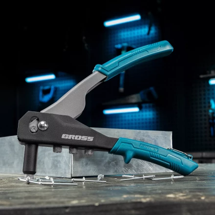 Заклепочник ручной Gross 40415, 260 мм, заклепки 2,4-3,2-4,0-4,8 мм купить в Кургане