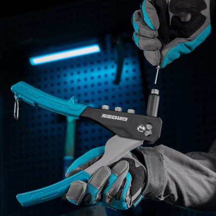 Заклепочник ручной Gross 40415, 260 мм, заклепки 2,4-3,2-4,0-4,8 мм купить в Кургане