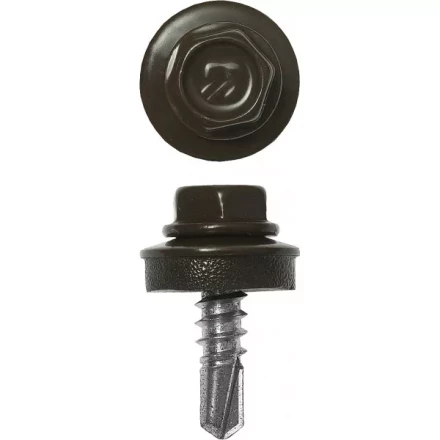 Саморезы ЗУБР окраш., RAL 8028 земел.-коричн., для крепл. кров. матер. к металл. констр., 5.5x25мм, 420шт 4-300315-55-025-8028 купить в Кургане