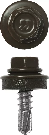 Саморезы ЗУБР окраш., RAL 8028 земел.-коричн., для крепл. кров. матер. к металл. констр., 5.5x25мм, 420шт 4-300315-55-025-8028 купить в Кургане