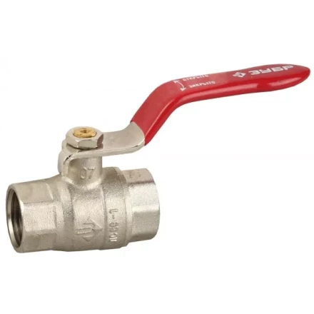 Кран ЗУБР шаровой 3/2&quot; полнопроходной &quot;мама-мама&quot;, ручка, никелированная латунь 51350-N-3/2 купить в Кургане