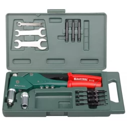 Заклепочник поворотный 0-360°, KRAFTOOL "RX-33" 31178, резьбовые М3, М4, М5, М6, вытяжные d=2,4-4,8 мм, штифты М4, М5, М6 из Al, стали, нерж стали 31178