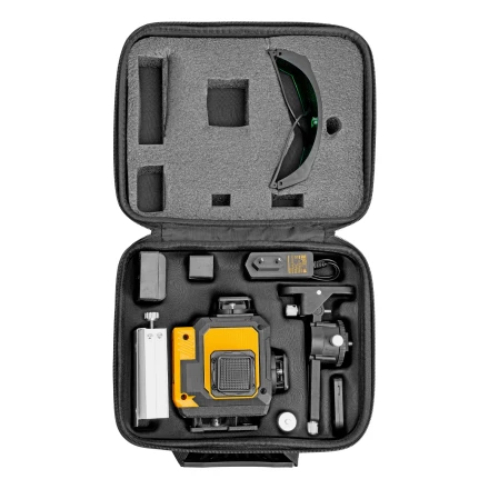 Лазерный уровень мультипризменный DLV 360-4T, 30 м, зеленый луч, Li-Ion 2,4 Aч, штатив// Denzel 350815 купить в Кургане