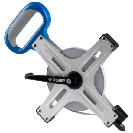 Мерная лента ЗУБР &quot;ЭКСПЕРТ&quot;геодез, стальное полотно с нейлон покрыт, метал корпус, двухкомп рукоятка, супер-длинная,100м 34167-100_z01 купить в Кургане