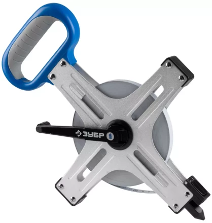 Мерная лента ЗУБР &quot;ЭКСПЕРТ&quot;геодез, стальное полотно с нейлон покрыт, метал корпус, двухкомп рукоятка, супер-длинная,100м 34167-100_z01 купить в Кургане